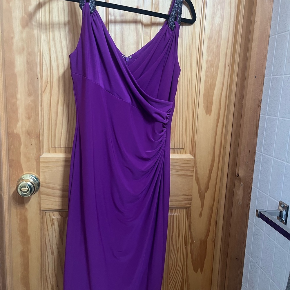 Ralph Lauren Purple Ruched dress front - Picture 6 of 7